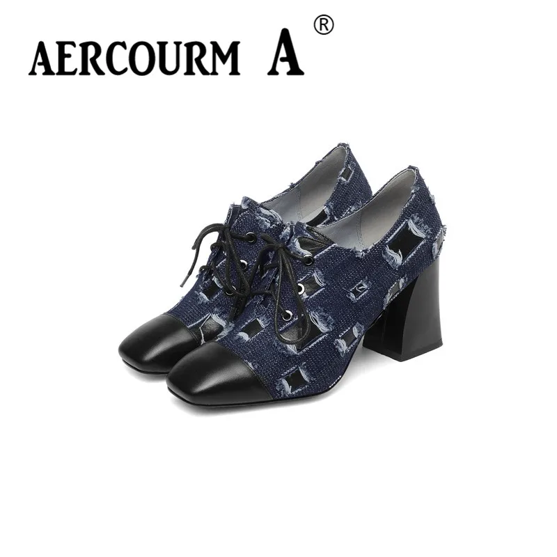 Женские джинсовые туфли Aercourm A коллекция 2019 года женская обувь из натуральной