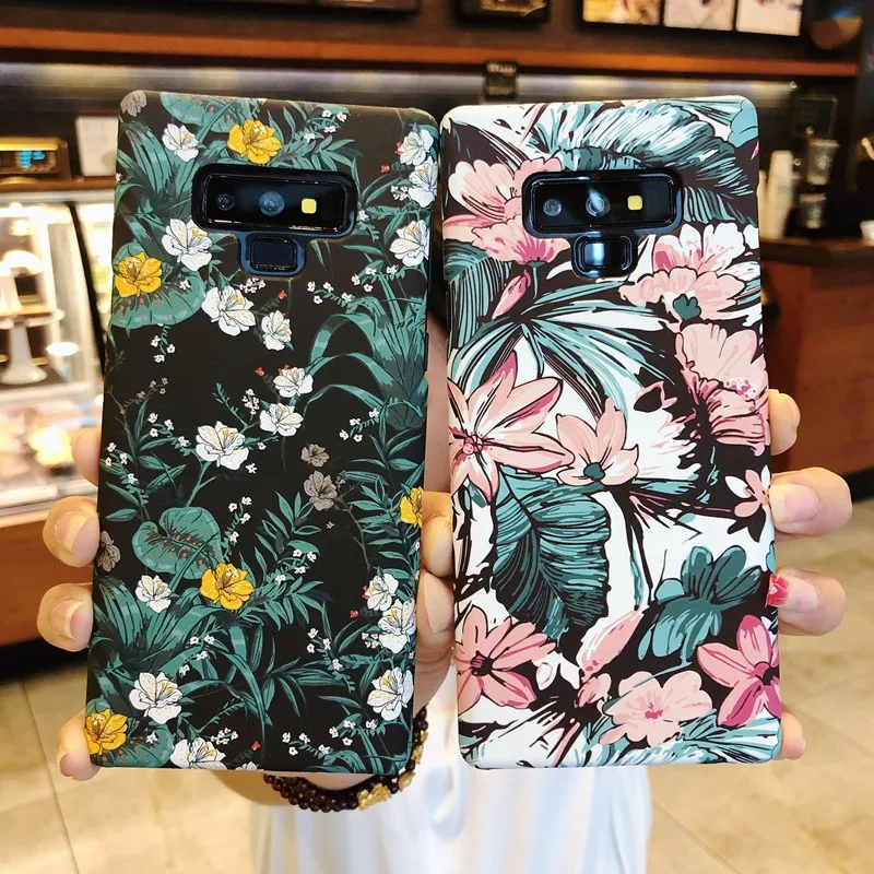 Note9 Luminous Flower Leaves Case for Samsung Galaxy Note 9 8 Hard Thin Cover Coque S8 S9 Plus s8plus Cases |