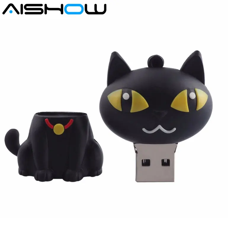 С милым рисунком кота USB флеш накопитель Флешка флэш 32 Гб оперативной памяти 16