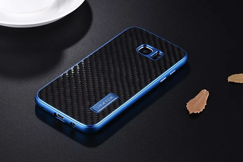 Мода металлический корпус для Samsung Galaxy S7/S7 край крышки Элитная углерода Волокно Телефонные Чехлы для Samsung Galaxy S7 край Fundas