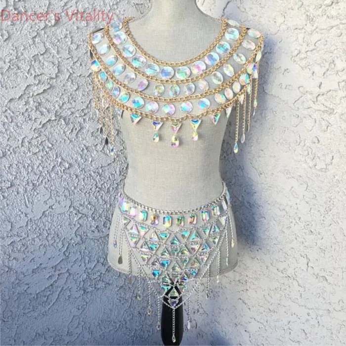 Костюмы для бара и представлений западное сексуальное красочное бикини Rhinstone с