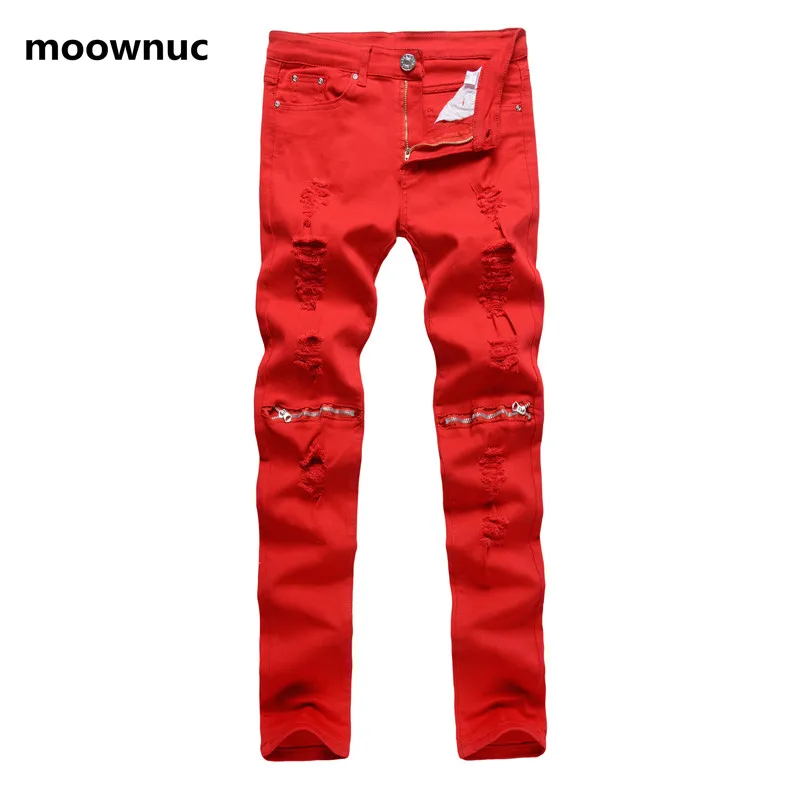 

2018 New Style Men Fashion broken hole Jeans Straight Slim Fit Mens Denim Pants Distressed casual men's Jeans Male size 28-38