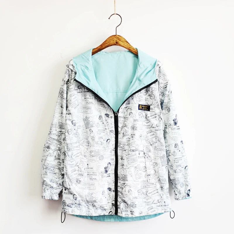 Куртка FTLZZ Женская двусторонняя с капюшоном и длинным рукавом|Женские плащи