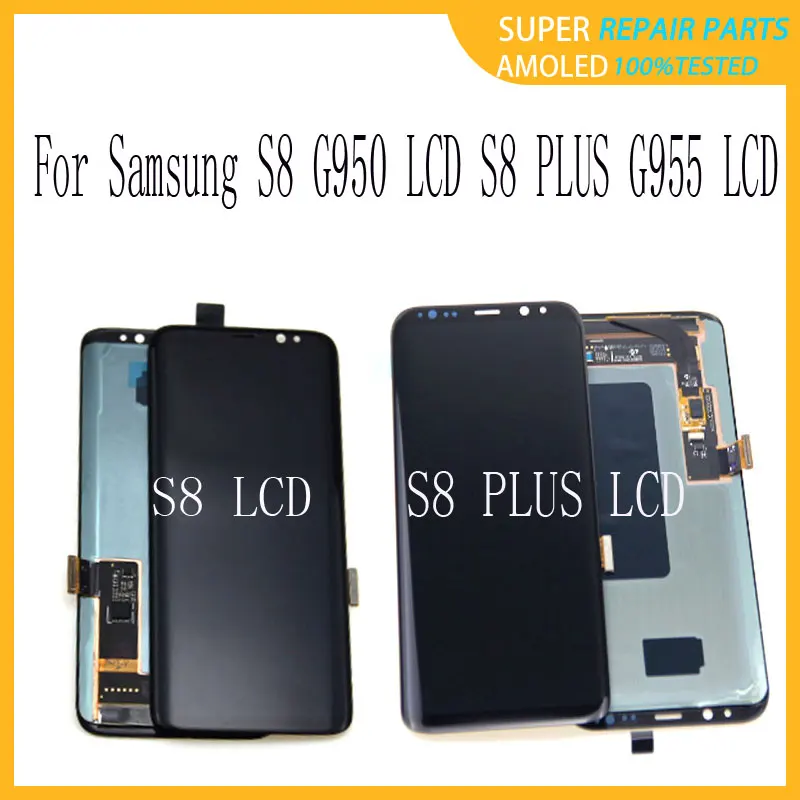 Супер AMOLED ожога тени для Samsung S8 G950 G950U lcd G950F Plus G955 G955F Оригинальный дисплей