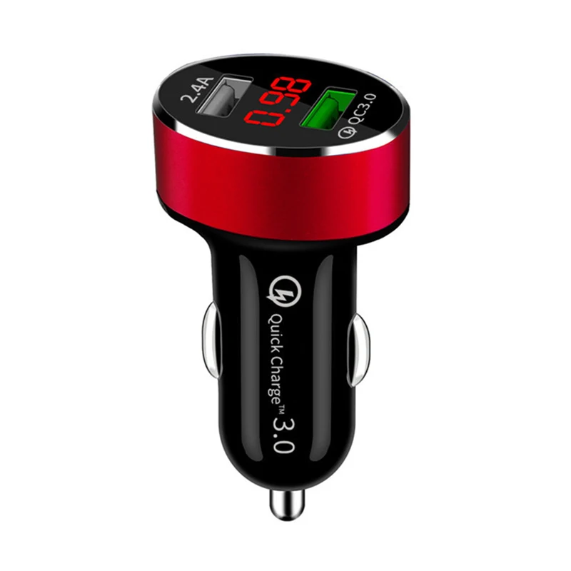 Red 1pc Автомобильный разветвитель, прикуриватель QC3.0, автомобильное зарядное устройство 12 В, USB, быстрое зарядное устройство, быстрая зарядка, напряжение в авто аксессуарах, адаптер для отображения тока - Название цвета: Red 1pc