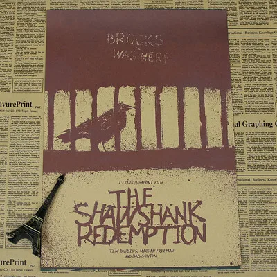 Белый Shawshank Redemption классический старый фильм плакаты ретро ностальгия крафт вдохновляющая декоративная живопись, плакаты, живопись ядро - Цвет: Белый