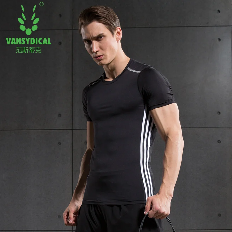 Мужские рубашки сжатия Бодибилдинг футболка с короткими рукавами Crossfit футболки