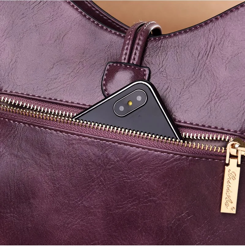 Rodful Винтаж Сумка для женщин масла кожа ведро женские сумочки дамы Ретро crossbody