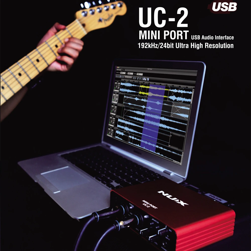 NUX uc 2 мини Порты и разъёмы USB XLR 6.35 мм Вход Выход аудио Интерфейс Для Mic миди