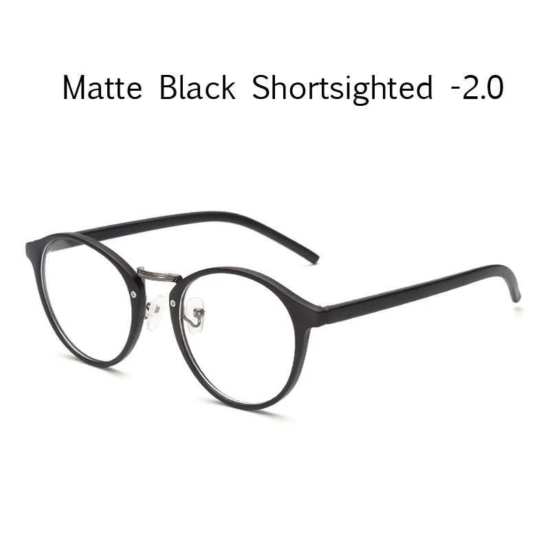 dark black myopia2.0 Zilead женские цветочные Fnished очки для близорукости металлические круглые близорукие очки для женщин короткие очки с градусом-1.0to-4,0 - Цвет оправы: dark black myopia2.0