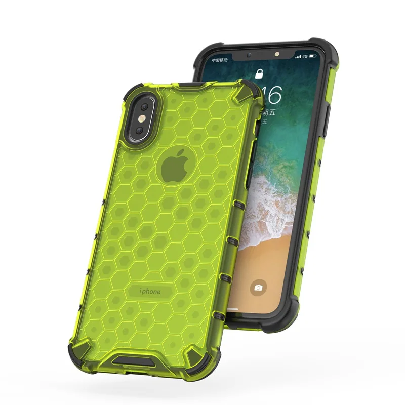 Гибридный защитный чехол из ТПУ+ поликарбоната для iPhone XS Max XR XS X 7 8 6 6S Plus, прозрачный противоударный чехол с Сотами для iPhone 11 Pro Max 11 Pro