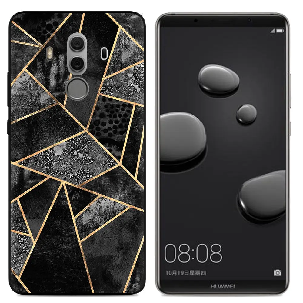 YIKS милый мультяшный чехол для телефона Huawei Mate10 Чехлы черный матовый fundas huawei Mate 10
