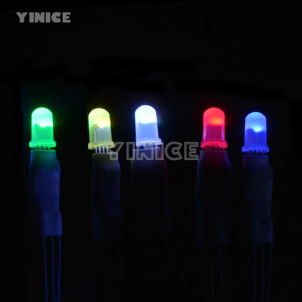 RGB светодиодный чип DC5V рассеянная круглая шляпа с WS2811 PL9823 APA106 чипсет внутри, F5 5 мм F8 8 мм Neo pixel светодиодный RGB полноцветный