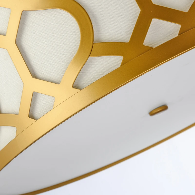 Современная Золотая осветительная лампа E27 креативный тканевый абажур подвесной