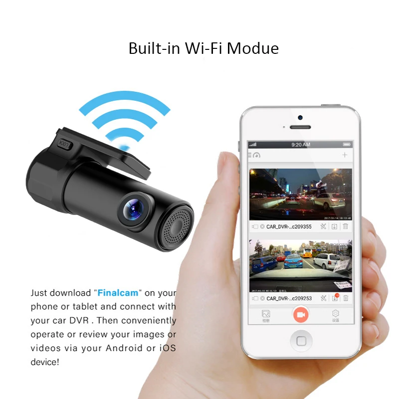 Мини Автомобильный видеорегистратор Wi-Fi 1080P Full HD Автомобильная камера видео