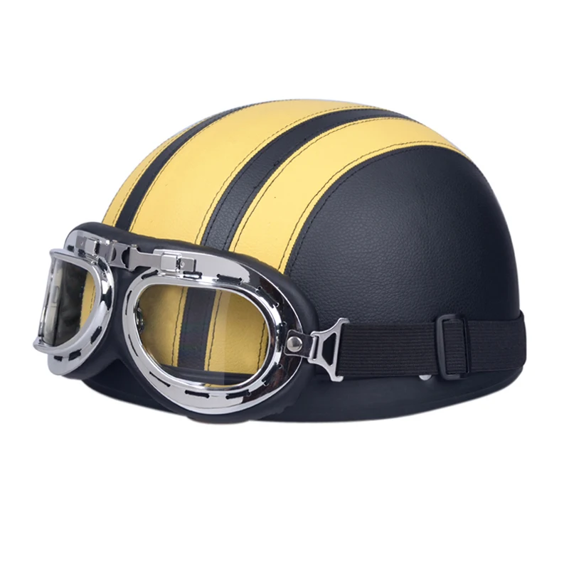 HOT sale Motorcycle Scooter Open Face Helmet with Goggles Retro Vintage Style Professional Moto | Автомобили и мотоциклы