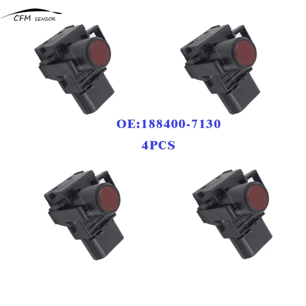 4pcs New 188400-7130  PDC Parking Ultrasonic Sensor Red Color For Toyota