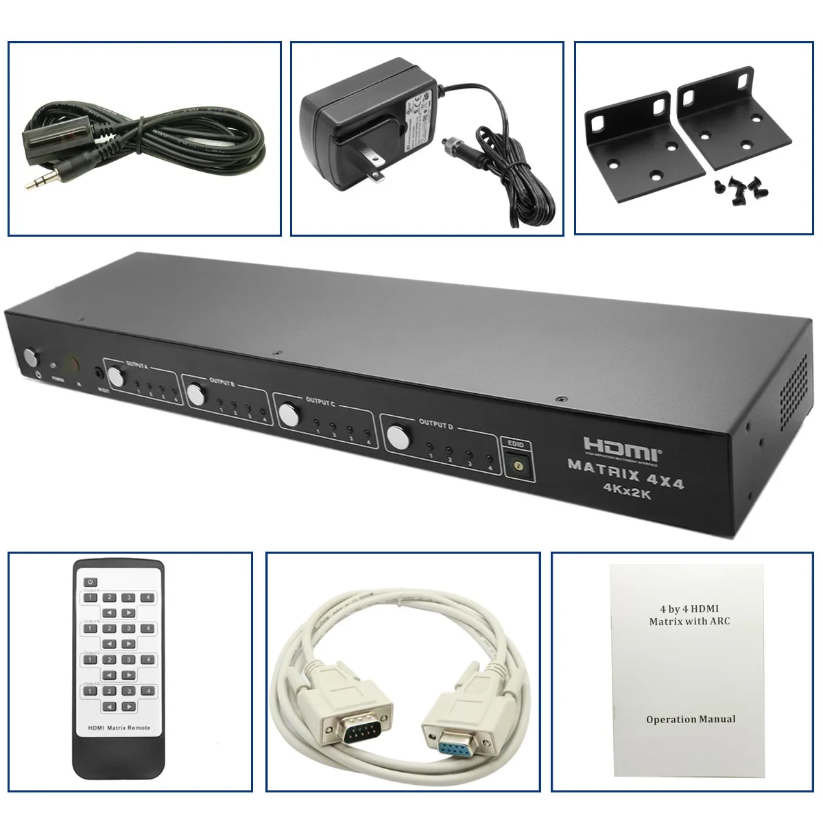 Hdmi матрица 2.0 HDMI 4x4 swither сплиттер 4 К x 2 3D HDTV аудио-видео ресивер вход выхода с