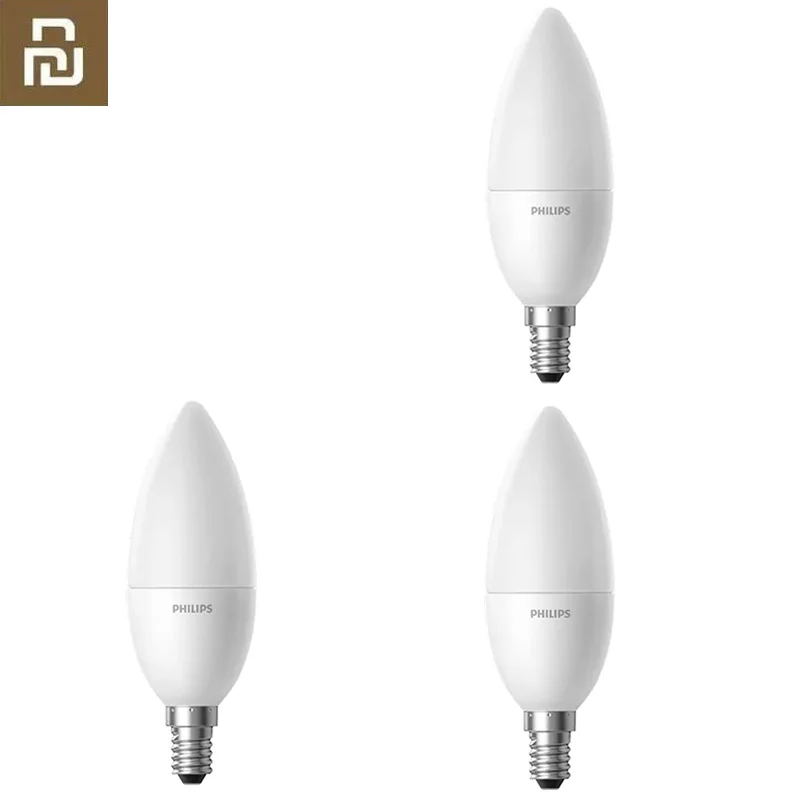 Xiao mi jia Candle Bulb Smart E14 Светодиодный mi Bulb белый теплый светильник для mi Smart Home Беспроводной Wi-Fi контроль с mi jia APP - Цвет: 3Pcs Matte