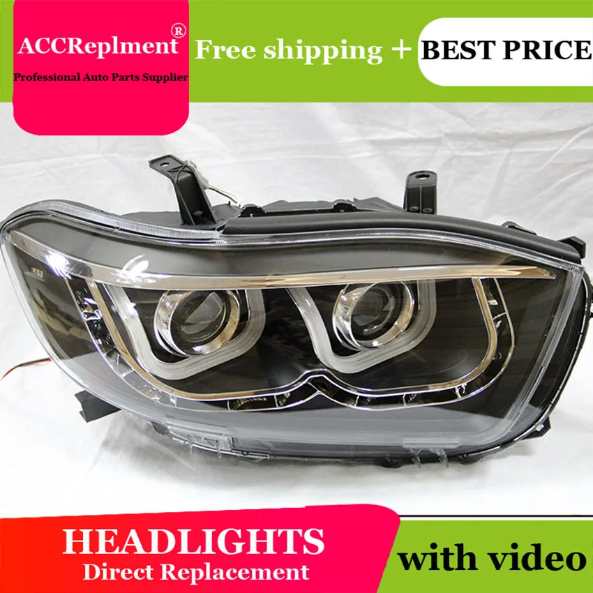 

Car Styling Head Lamp for Toyota Highlander headlights 2009-2011 LED headlight Double U led drl H7 hid Bi-Xenon Lens low beam