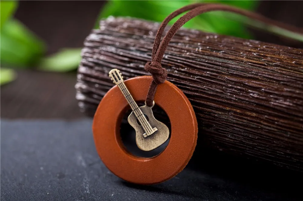 2017 любовь мужчины крупное колье музыка Гитары кулон Модные Винтажные Колье