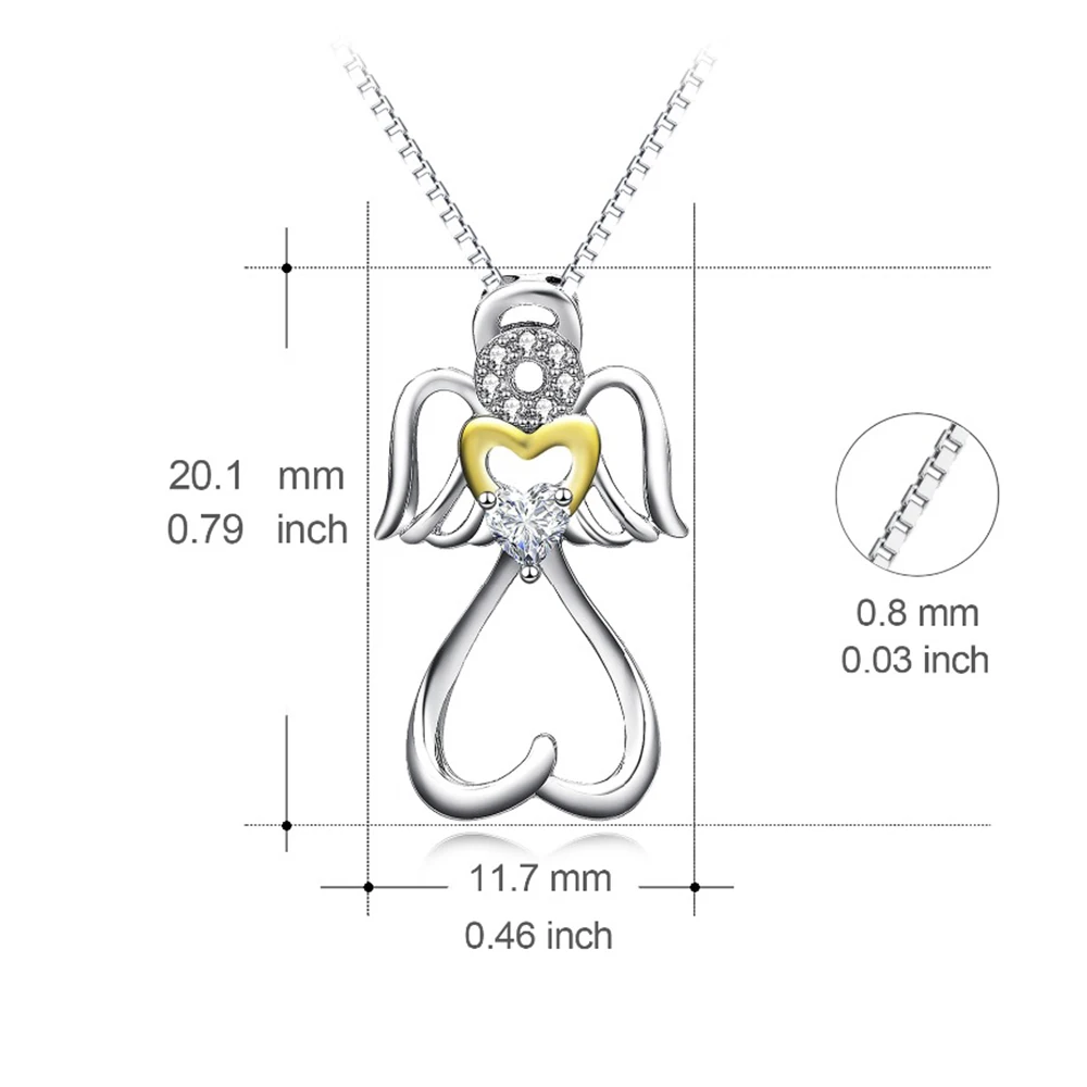 Женское ожерелье из серебра 925 пробы с кулоном Ангел крыльями|necklace angel|sterling silver