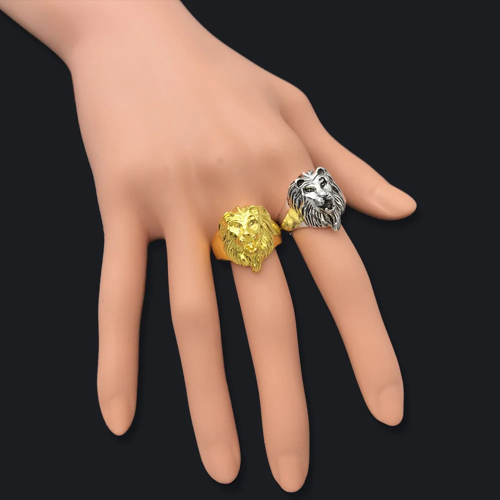 Новый дизайн хип хоп кольцо Лев для мужчин золото/серебро животных тотемные