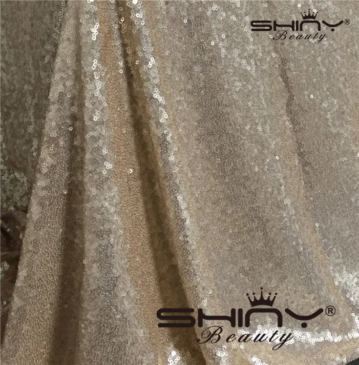 ShinyBeauty, 12 футов, 4 ярдов, ткань с блестками для скатерти, льняная скатерть с блестками, скатерть для стола, Runner-Champagne-A927