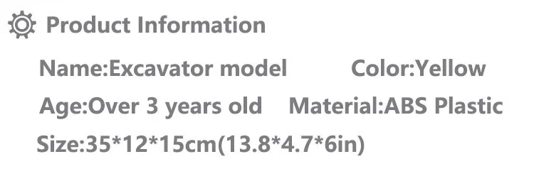 Infant Shining Engineering Cars 1:22 Excavator Model Toys Plastic Construction Vehicle for Children Boys Gift Toy