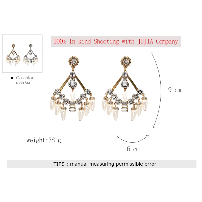 Юрские дизайнерские очаровательные жемчужные висячие серьги со стразами