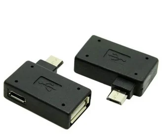 90-градусный микро-USB OTG Хост адаптер конвертер с Micro USB портом питания | Компьютеры