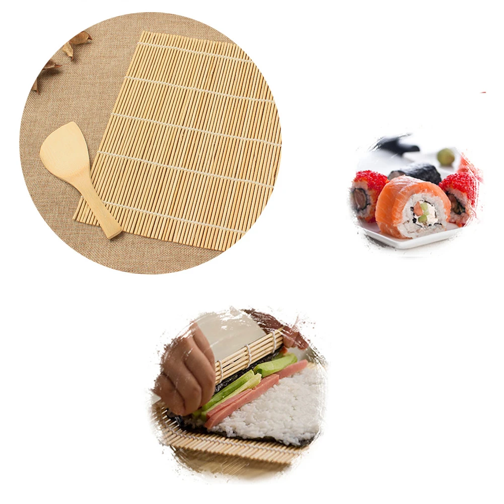 DIY деревянная суши-Лопатка для риса здоровый бамбук суши ложка, кухонные принадлежности Посуда весло шпатель