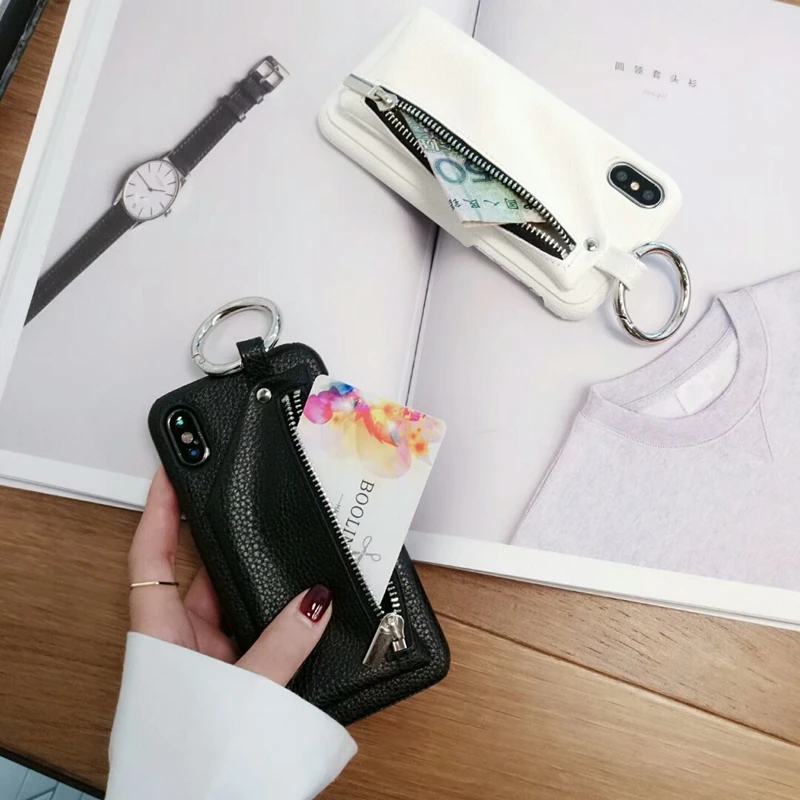 Кожаный чехол кошелек на молнии для iPhone 11 pro X XS Max Xr 8 7 6 6S Plus роскошный брендовый