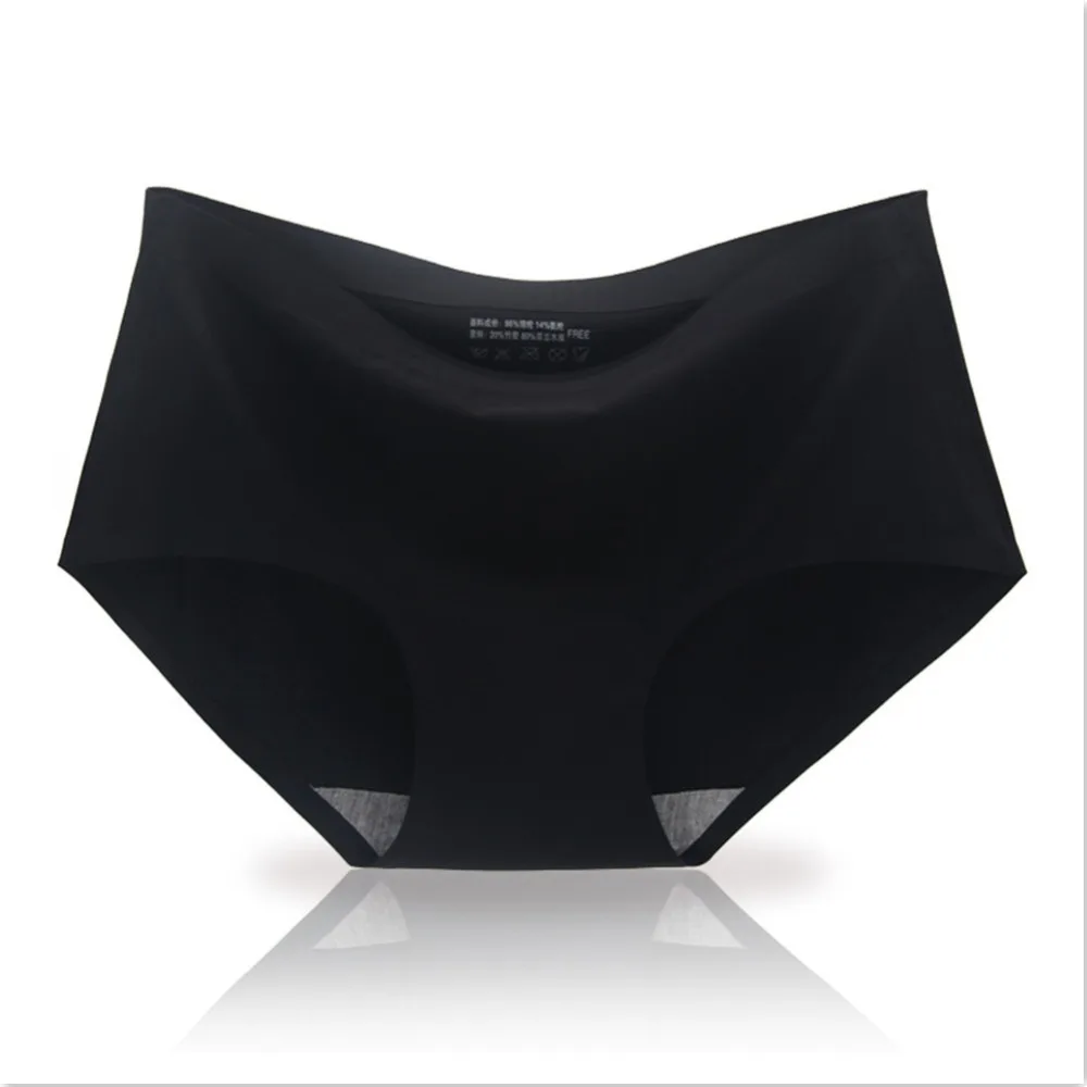 Qiaosite High quality solid ice silk no trace underpants female sexy invisible conservative briefs for women mid-rise tanga |