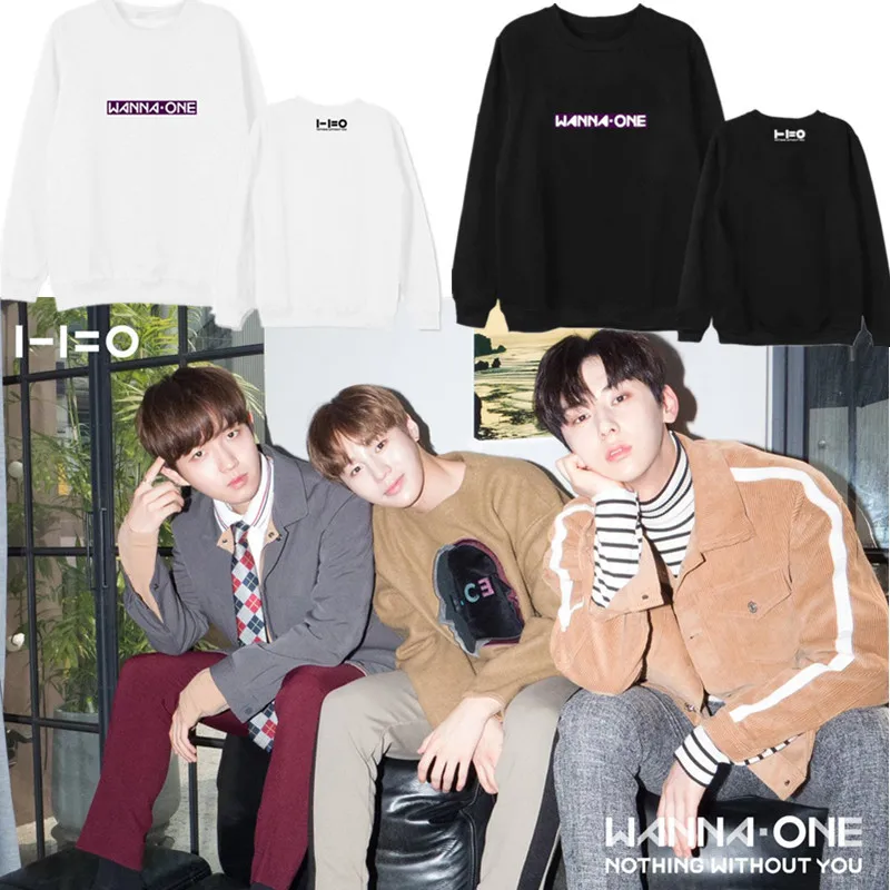 WANNA ONE та же одежда вокруг альбом для мужчин и женщин с длинными рукавами