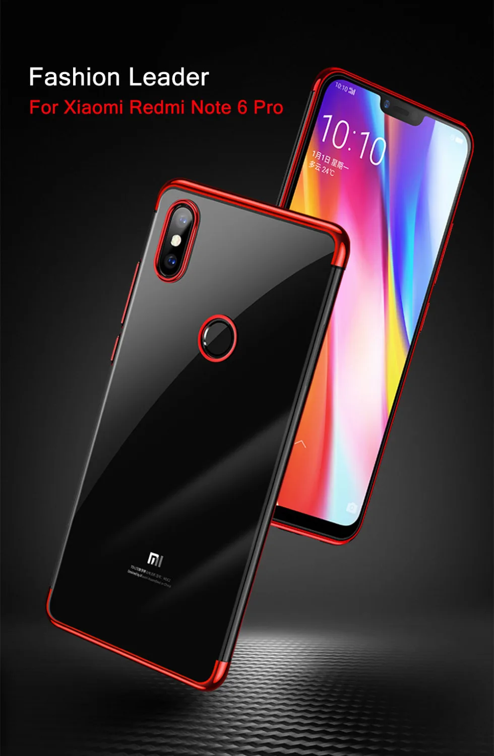 Роскошный прозрачный чехол из ТПУ для Xiaomi Redmi Note 6 Pro защитный мягкий силиконовый