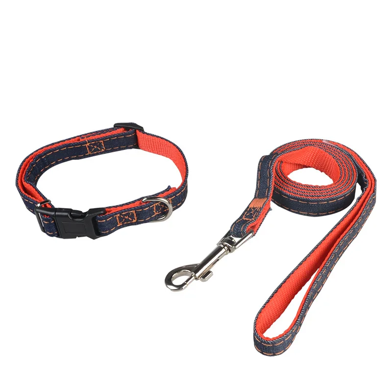 Red Collar Leash Собачий ошейник нейлоновый ковбойский жилет для собак прочный нейлоновый поводок для собак набор веревок ошейник для щенков и поводок набор Тренировочный Набор для бега - Цвет: Red Collar Leash