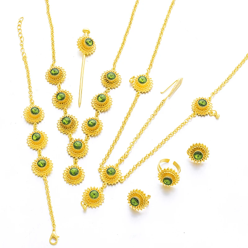 Комплект ювелирных изделий из колье серёг кольца и браслета|set necklace|jewelry set