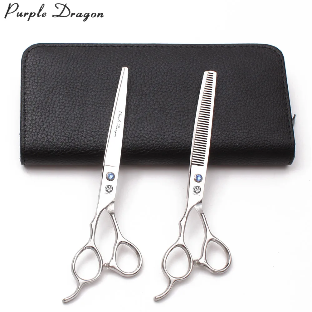 Парикмахерские ножницы Z8000 с левой ручкой и титановым покрытием Purple Dragon для