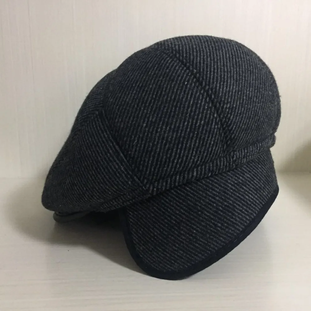 Men wear warm ear warmers berets in autumn The old man's retro cap is completely enclosed | Аксессуары для одежды