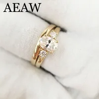 14K Yellow Gold Halo Moissanite Engagament Ring 8x6mm 1.5ct Carat Oval Cut Brilliant for Women Similar to Forever One