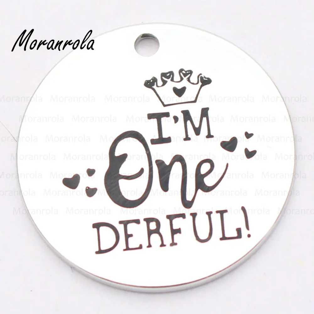 New arried&quot I'M One DERFUL&quot Copper necklace Keychain charm 1st Birthday keychain Boy Girl Kids DIY Crowns gift | Украшения и