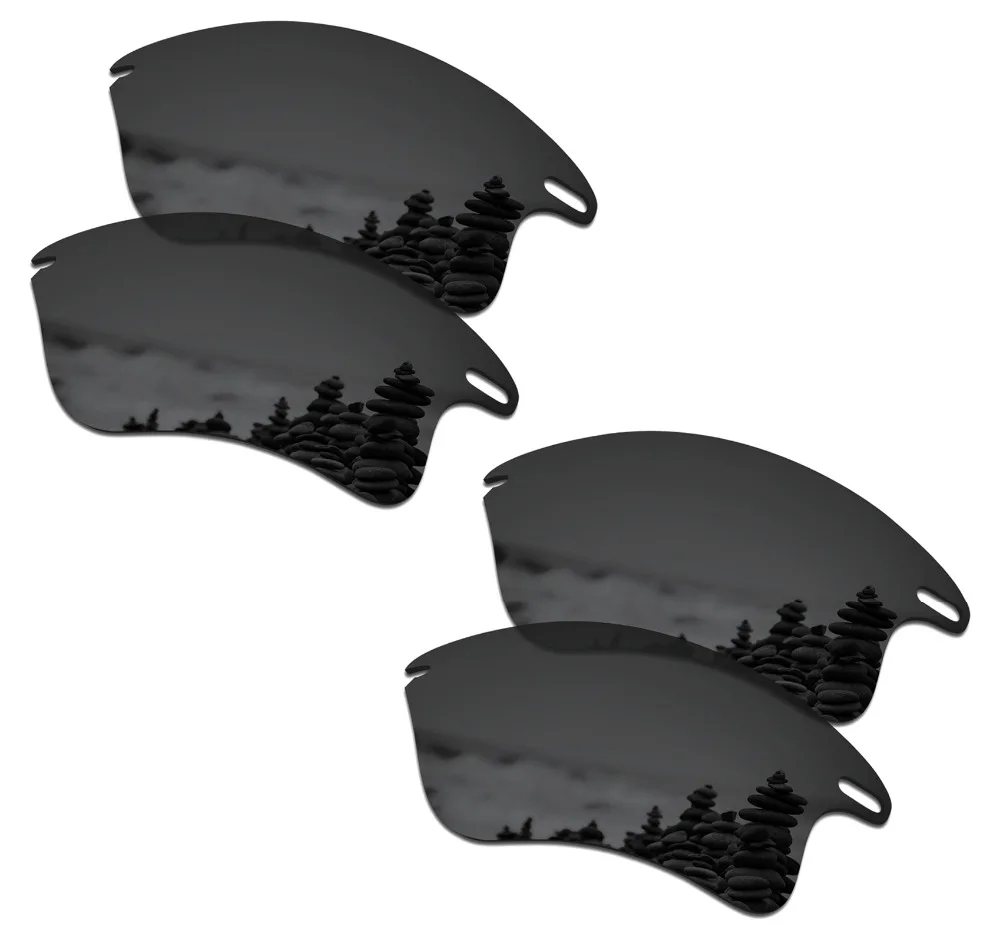 SmartVLT 2 Pairs Polarized Sunglasses Replacement Lenses for Oakley Fast Jacket XL Stealth Black and Stealth Black