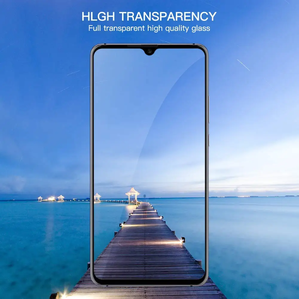 Закаленное стекло для Huawei Mate 20 Lite Pro глянцевое 5D изогнутое углеродное волокно