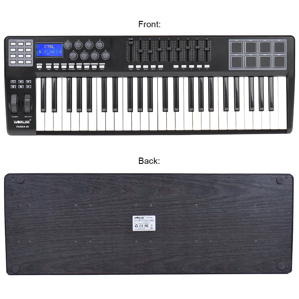 PANDA49 49 клавишная MIDI управление USB клавиатура управления ler 8 барабанные колодки с