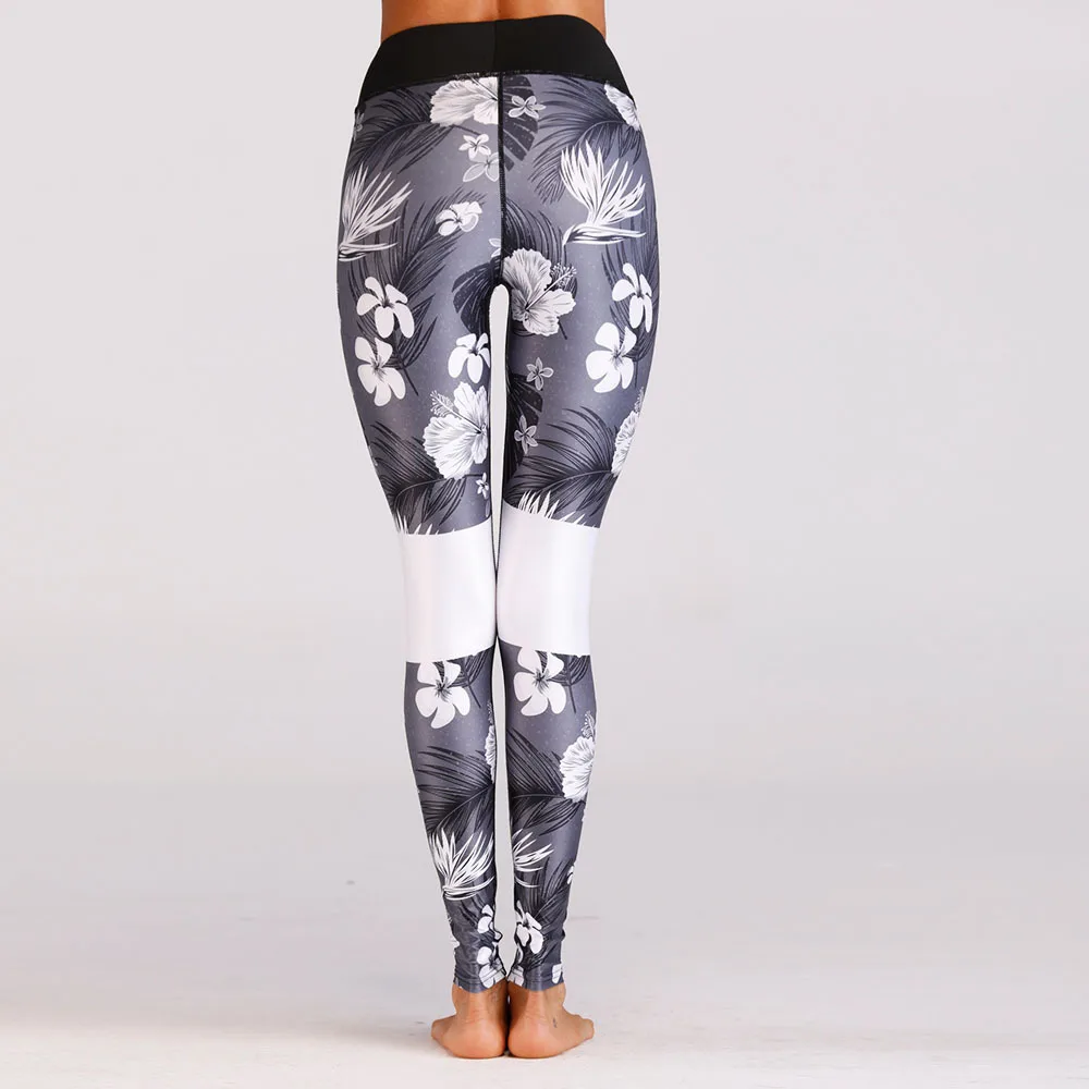 Kaminsky повседневные леггинсы с высокой талией цветочным принтом тренировочные