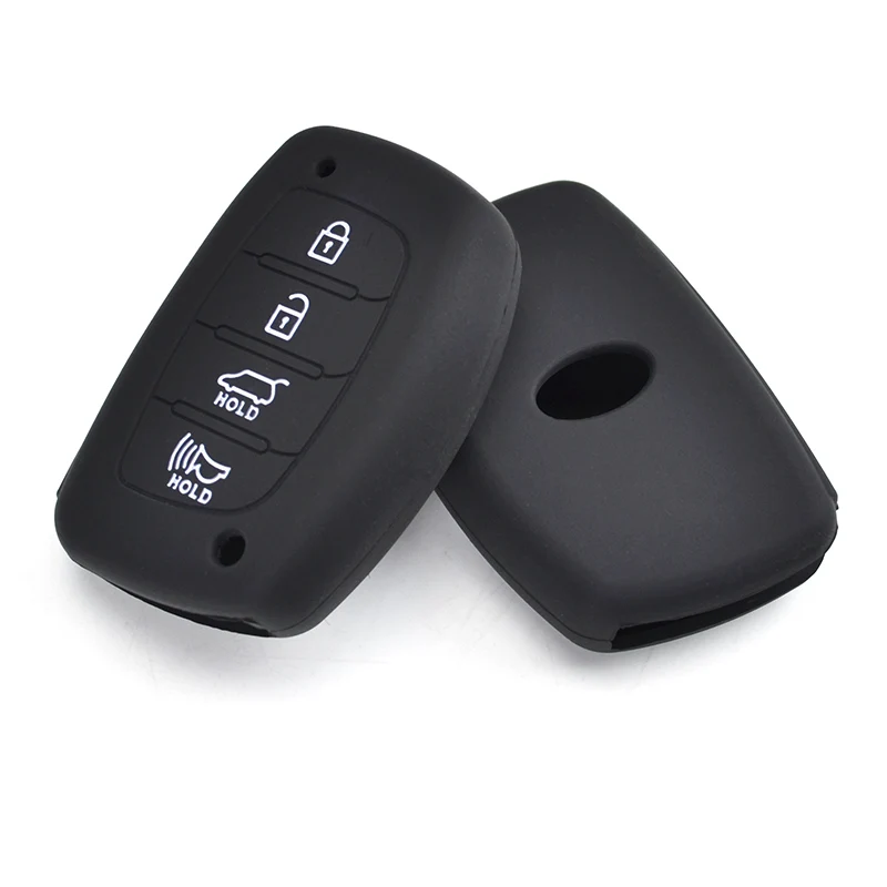 

Silicone Key Case Cover For Hyundai Elantra Sonata Tucson i40 2014 2015 2016 2017 2018 Keyless Fob Shell Skin Holder Protector