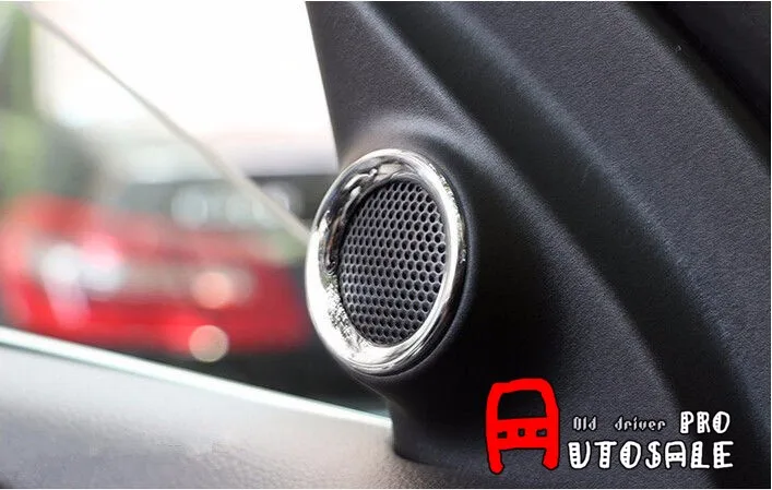 Подкладке ABS Chrome двери стерео Динамик Крышка отделка 2 шт. для Jeep Grand Cherokee 2011 2012 2013