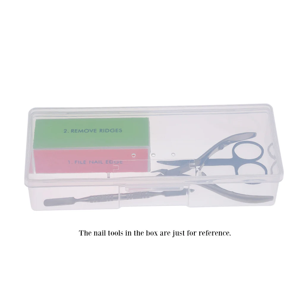 Прямоугольная коробка для хранения ногтей прозрачный пустой органайзер