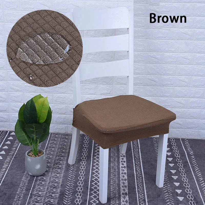 2 DecorUhome водонепроницаемый твердый плед для столовой стул защитный чехол эластичный спандекс полиэстер чехол для сидений на кухне - Цвет: 2